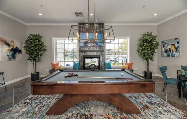 Billiards Table In Clubhouse at North Pointe Apartments, Vacaville, CA, 95688