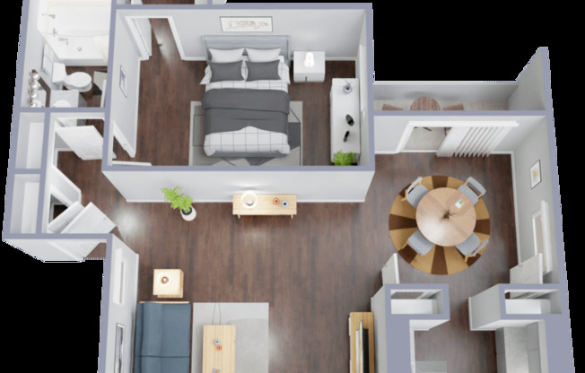 1 bed, 1 bath, 586 sqft, $694