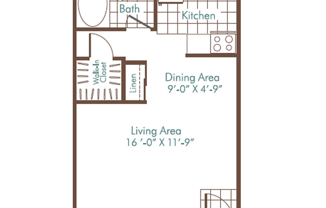 Studio, 1 bath, 413 sqft, $1,140