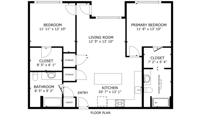 2 beds, 2 baths, 1,045 sqft, $1,599, Unit 223