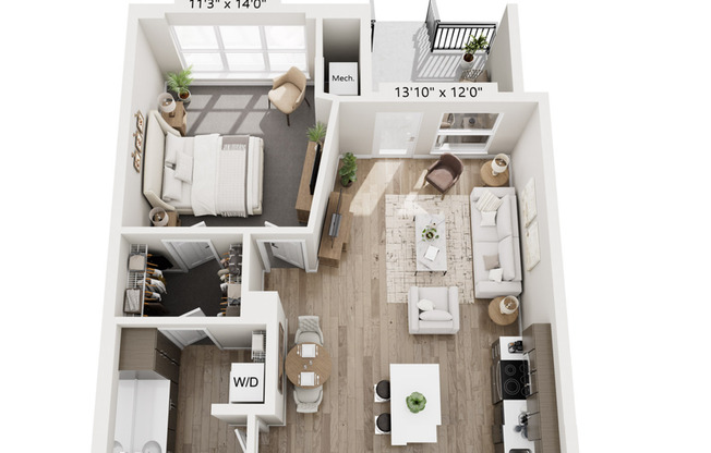 1 bed, 1 bath, 815 sqft, $1,760, Unit 8421-110
