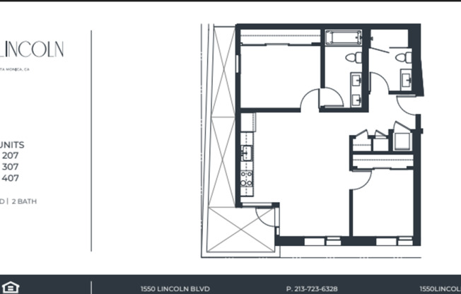 2 beds, 2 baths, 872 sqft, $4,750, Unit 407