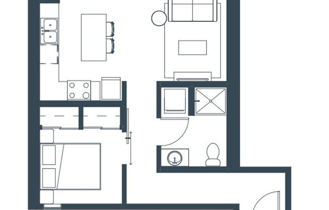 1 bed, 1 bath, 502 sqft, $2,345, Unit 205