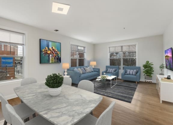 Modern Living Room at Park Square Apartments, New Jersey, 07065