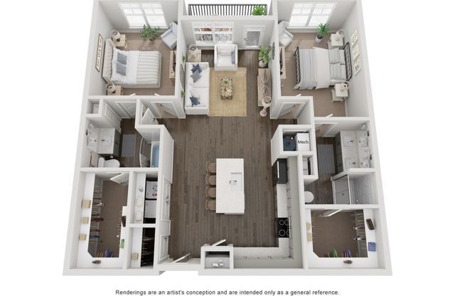 2 beds, 2 baths, 1,176 sqft, $1,925