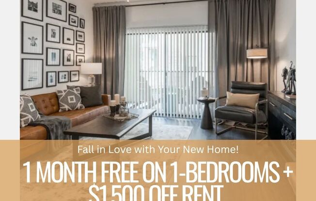 A promotional image for Parkview Terraces Apartments offering a free month and $1,500 off rent for new tenants moving in by October 31, 2025.