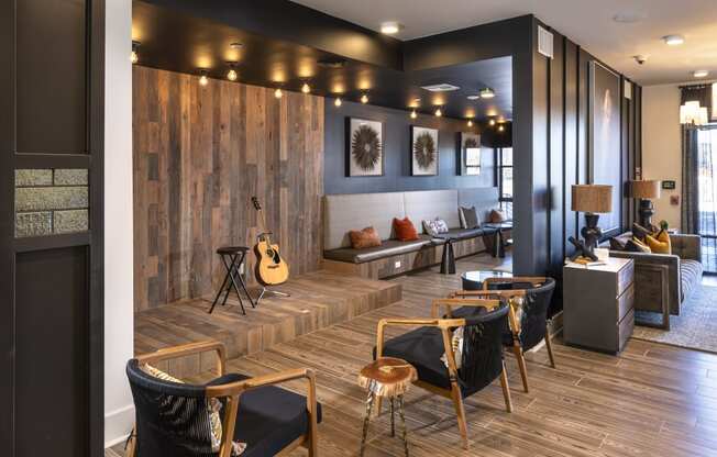Icon at Cooley Station-clubhouse with stage stage for small performance