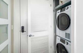 Washer and dryer at Leo at Waterfront Station in the Southwest Waterfront neighborhood in SW, Washington, DC 20024
