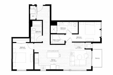 2 beds, 2 baths, 1,134 sqft, $2,199