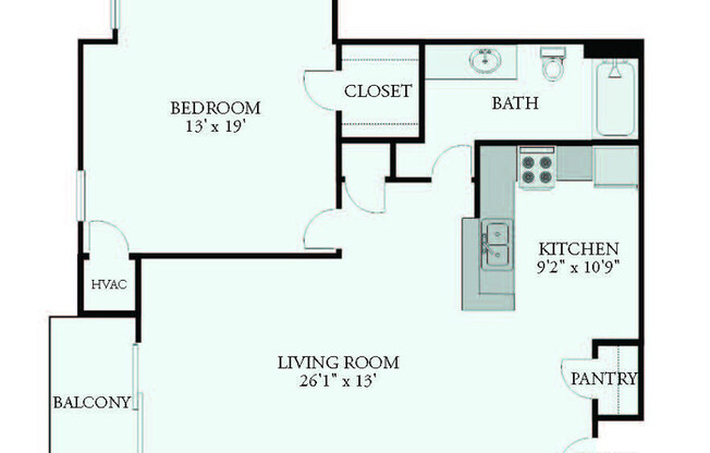 1 bed, 1 bath, 864 sqft, $1,360, Unit 810-307