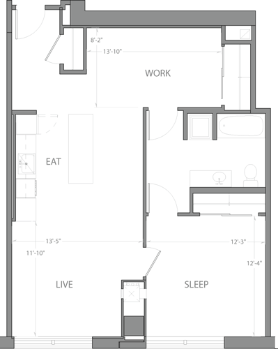 1 bed, 1 bath, 876 sqft, $3,880, Unit 1706