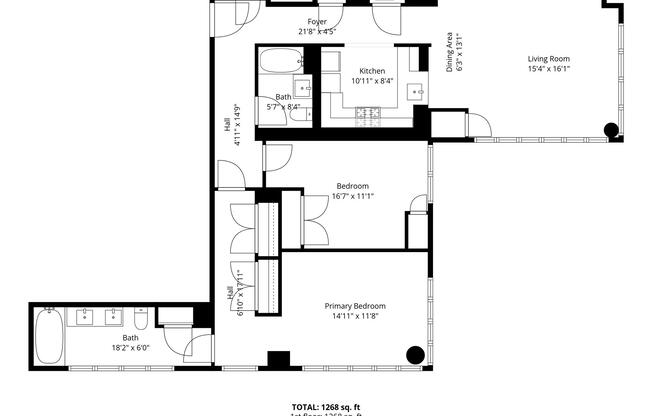 2 beds, 2 baths, 1,442 sqft, $11,500