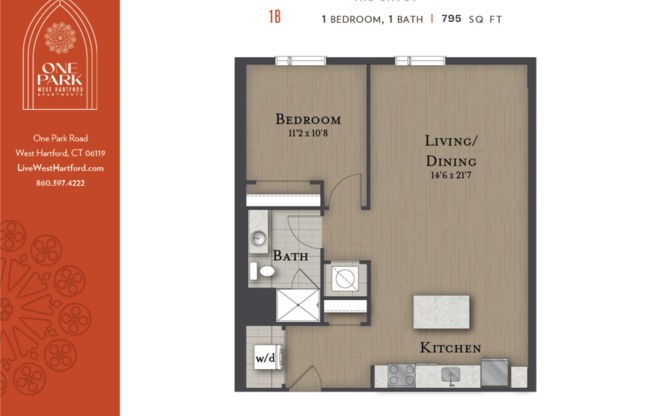 1 bed, 1 bath, 795 sqft, $2,424, Unit 129