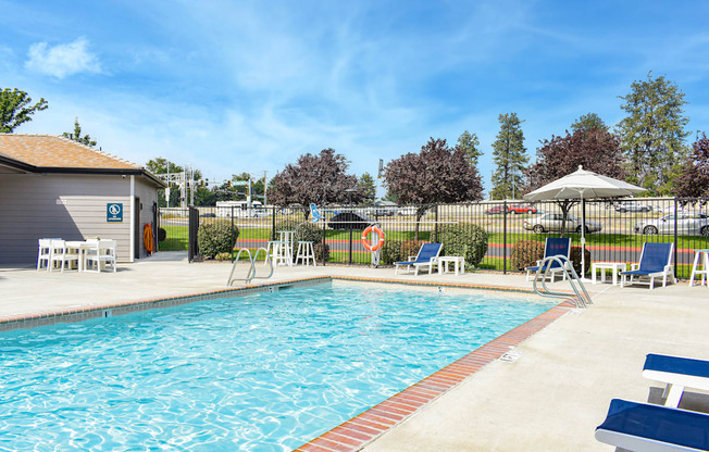 our resort style swimming pool at Shoreline Village Apartments in Richland, WA