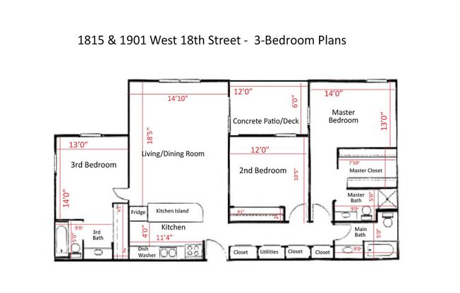 3 beds, 3 baths, 1,330 sqft, $1,450
