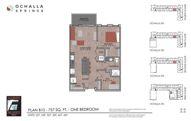 1 bed, 1 bath, 757 sqft, $1,770, Unit 429