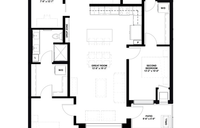 2 beds, 2 baths, 1,309 sqft, $2,895, Unit 117