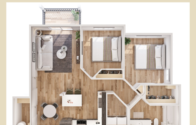 2 beds, 1 bath, 913 sqft, $1,900, Unit B-306