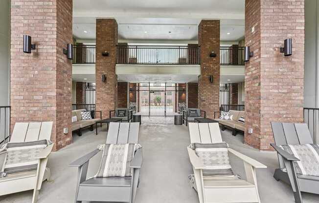 A modern outdoor seating area