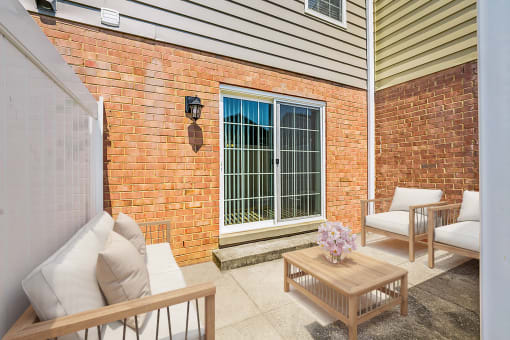 Outdoor Lounge Area at Staples Mill Townhomes, Richmond, VA, 23228