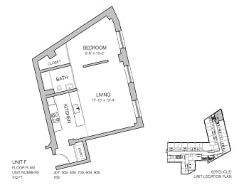 Studio, 1 bath, 768 sqft, $1,215