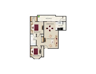 2 beds, 1 bath, 810 sqft, $2,456