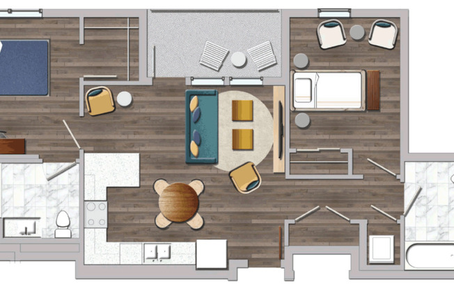 2 beds, 2 baths, 930 sqft, $3,262, Unit 520