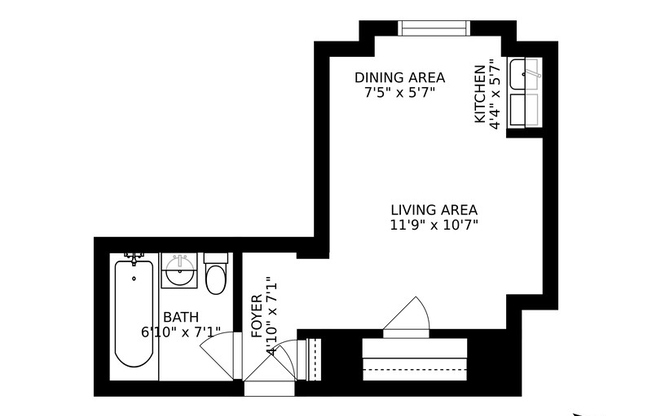 Studio, 1 bath, $2,650, Unit 814
