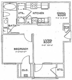 1 bed, 1 bath, 623 sqft, $1,235