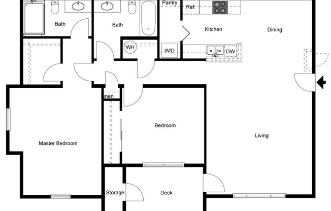 2 beds, 2 baths, 1,154 sqft, $1,749