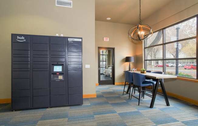 interior lobby package lockers  l Fremont Mews Apartments