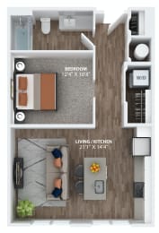 Studio, 1 bath, 679 sqft, $1,728