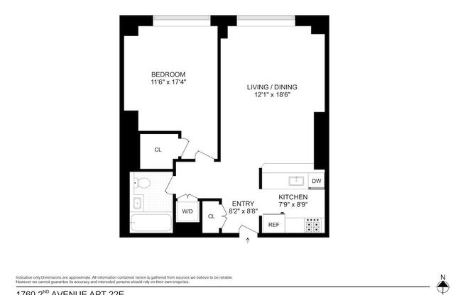 1 bed, 1 bath, 700 sqft, $4,000, Unit 22E