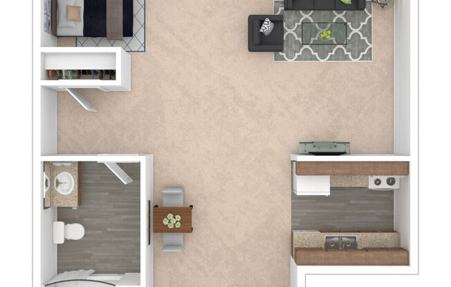 Studio, 1 bath, 375 sqft, $1,245