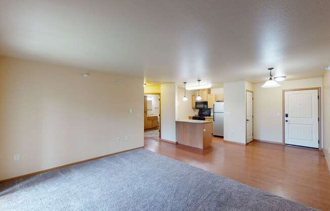 Williston Garden Kitchen and Living Room One bedroom apartment rental in Williston, North Dakota