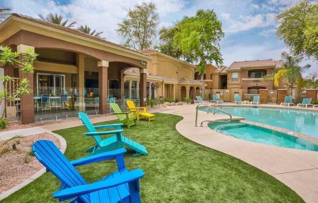 Pool Seating at Biscayne Bay Apartments, Arizona, 85225
