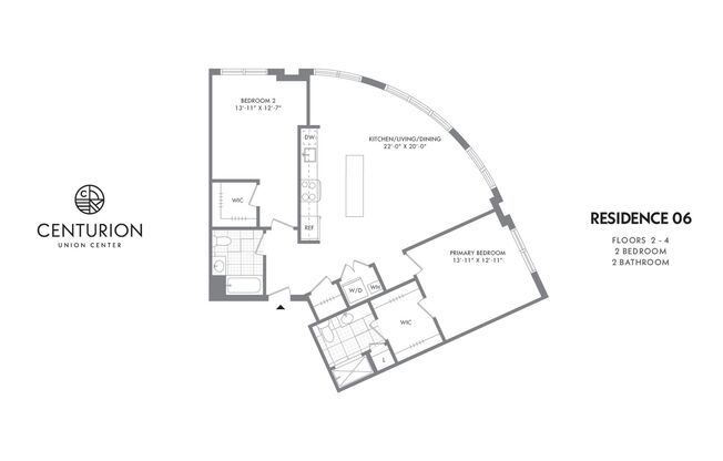 2 beds, 2 baths, 1,213 sqft, $3,020, Unit Residence 206