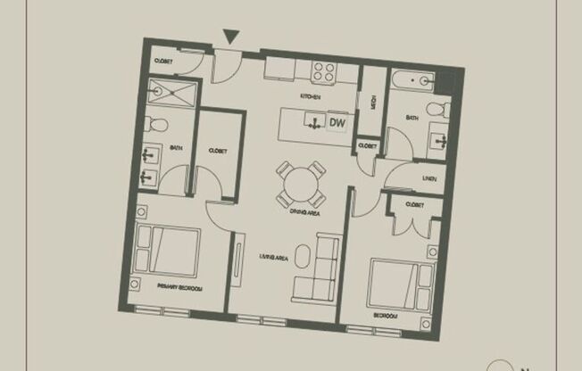 2 beds, 2 baths, 932 sqft, $4,800, Unit 404