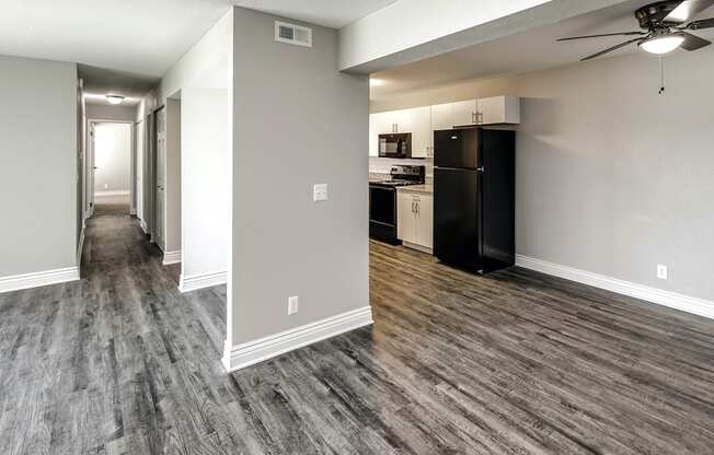 Beautiful newly-renovated one, two and three bedroom apartment townhomes with high-end finishes at Highpoint Apartments in Omaha, NE
