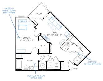 1 bed, 1 bath, 771 sqft, $1,656