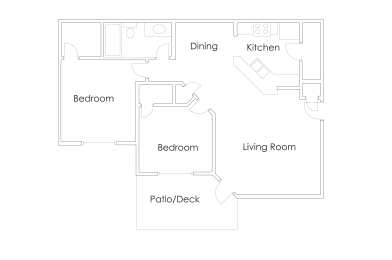 2 beds, 1 bath, 1,033 sqft, $1,430