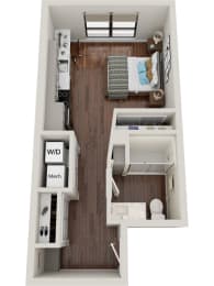 Studio, 1 bath, $1,276