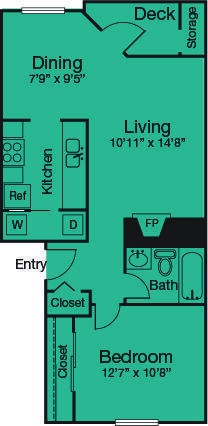 1 bed, 1 bath, 674 sqft, $1,720