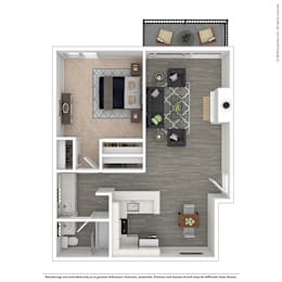 1 bed, 1 bath, 710 sqft, $2,492