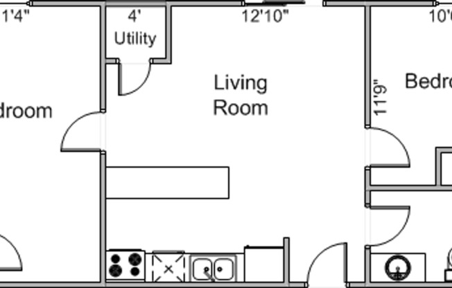 2 beds, 1 bath, 725 sqft, $2,319, Unit 45R-404