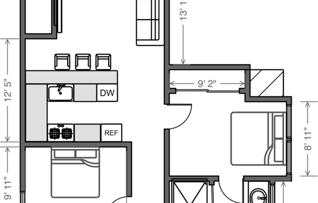 3 beds, 1 bath, 1,100 sqft, $7,200, Unit # B