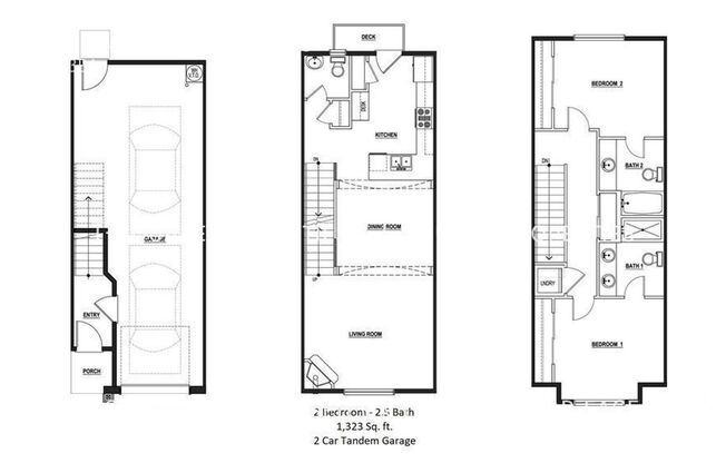 2 beds, 2.5 baths, 1,323 sqft, $2,950, Unit G-5