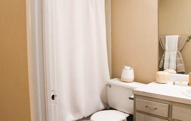 this is a photo of the bathroom in a 1 bedroom apartment at deer hill apartments in c