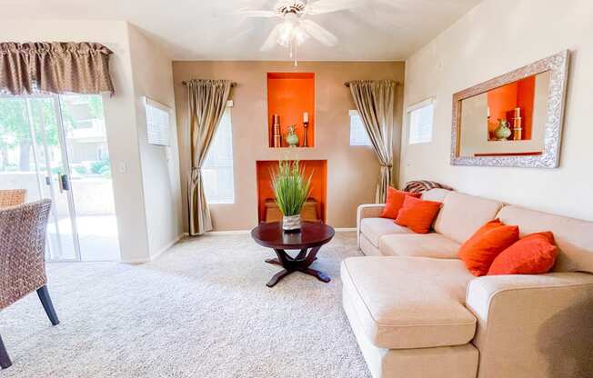Spacious and bright living rooms at Ventana Apartments in Scottsdale!
