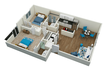 2 beds, 2 baths, 1,000 sqft, $1,710